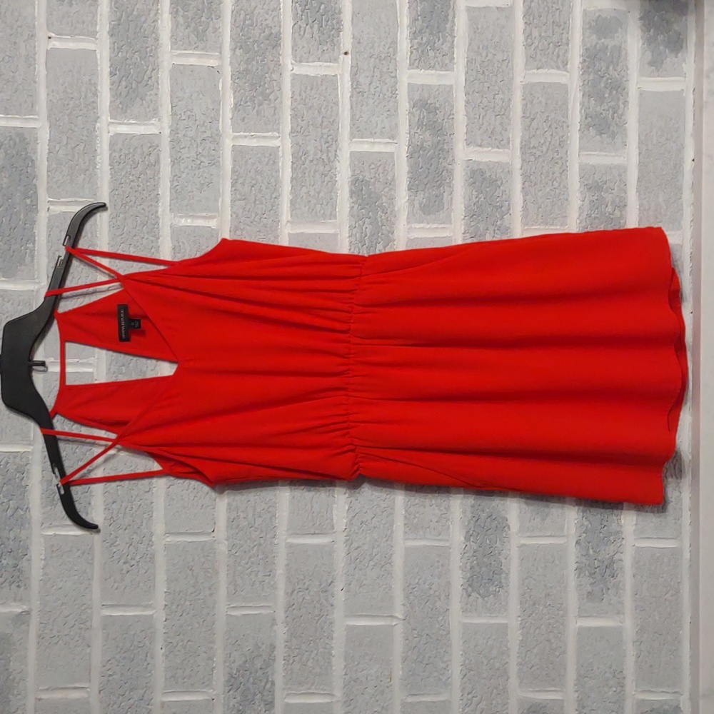 Banana Republic Women's Red V-Neck Fully Lined Strappy Mini Dress Size 0